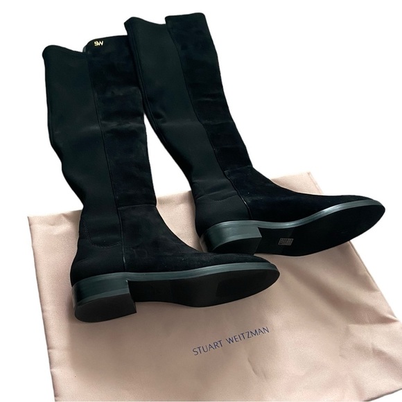 NWT Stuart Weitzman Keelan City Knee High Suede Boot Black size 4.5B - Picture 3 of 7
